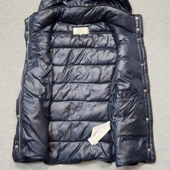 Zara Trafaluc Womens Blue Hooded Puffer Vest Snap Zip Pockets Insulated Sz Small - Picture 6 of 16